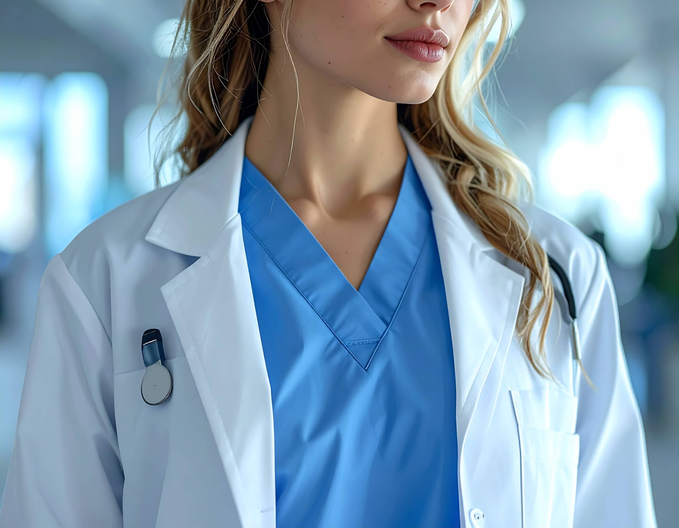 A skilled nursing facility healthcare worker preparing for mobile dysphagia imaging with Patheous Health